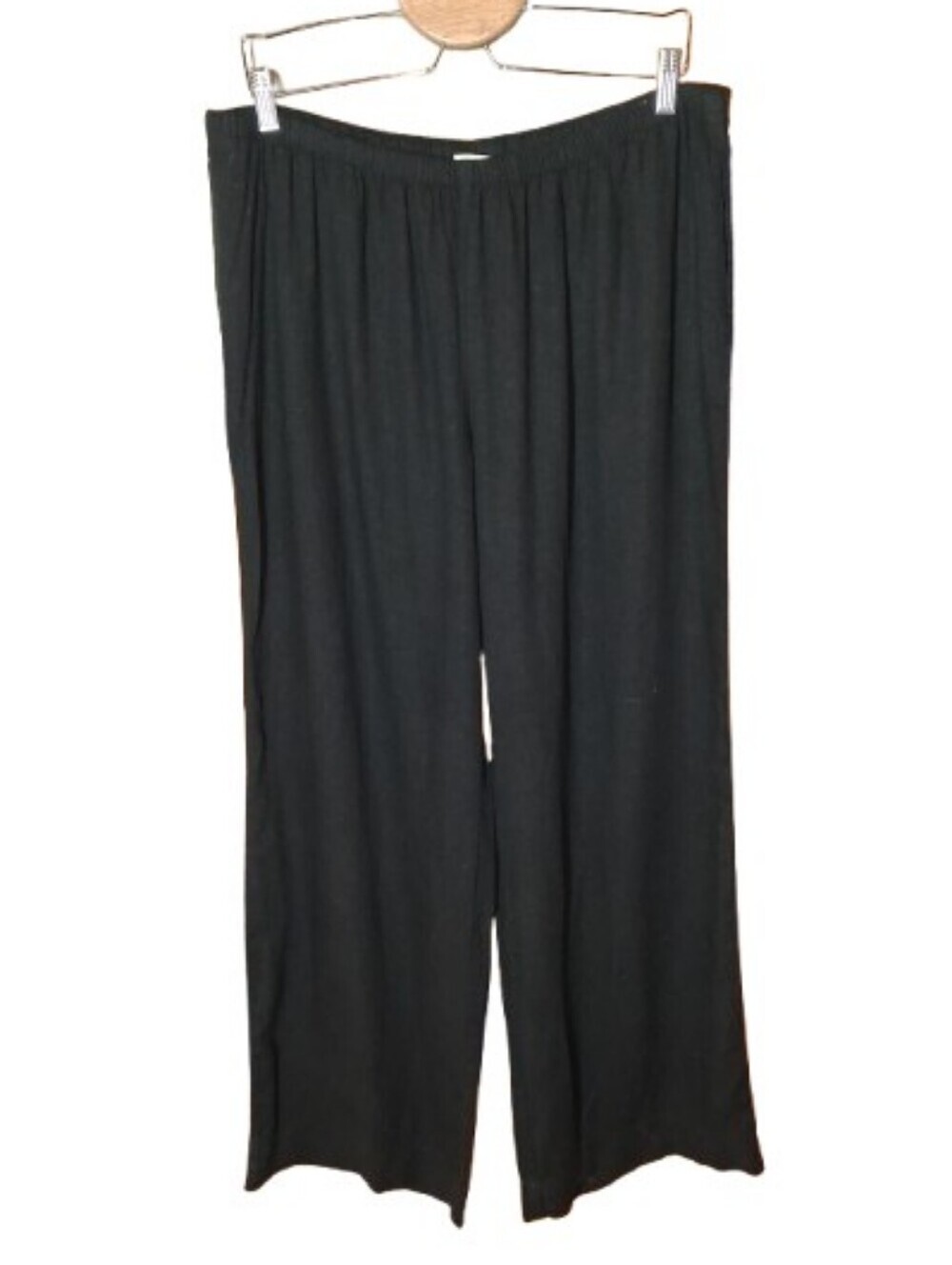A New Day Linen Blend Wide Leg Pants L Black Drawstring/Minimalist/Classic